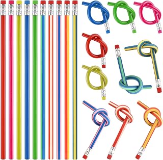 FEPITO 30 Pcs Soft Flexible Bendy Pencils Party Bag Fillers for Kids, School Stationary Equipment, Kids Birthday Party Bag Favours（2styles）