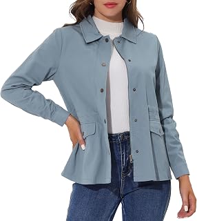 Allegra K Women's Utility Jacket Casual Women