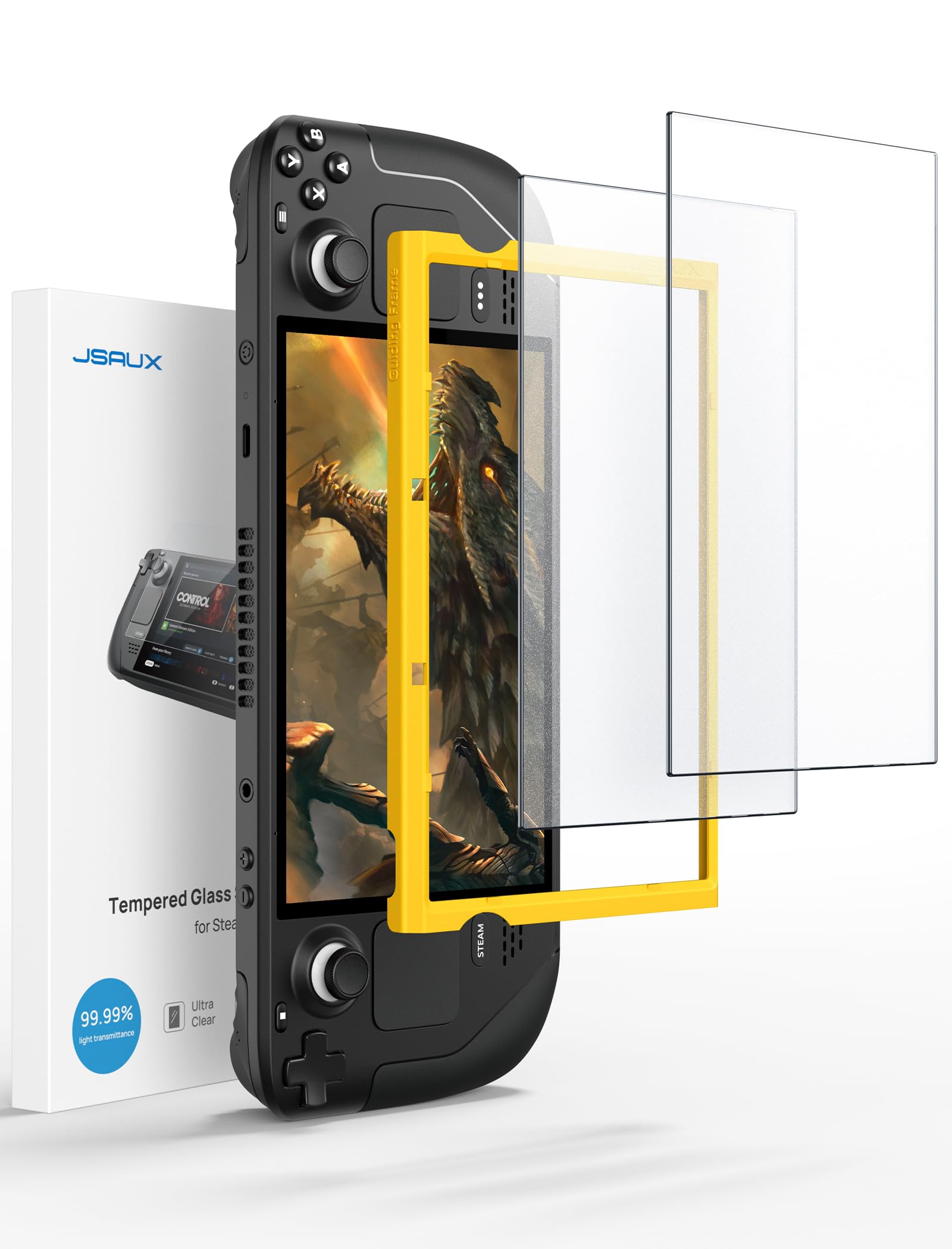 JSAUX 2-Pack Anti Glare Screen Protector for Steam Deck OLED/LCD | with Guide Fr