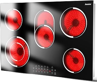 Jessier 30 Inch Electric Cooktop 5 Burners 8600W High Power, Built-in 240V