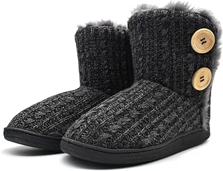 KuaiLu Women's Winter Warm Plush Fur House Slippers