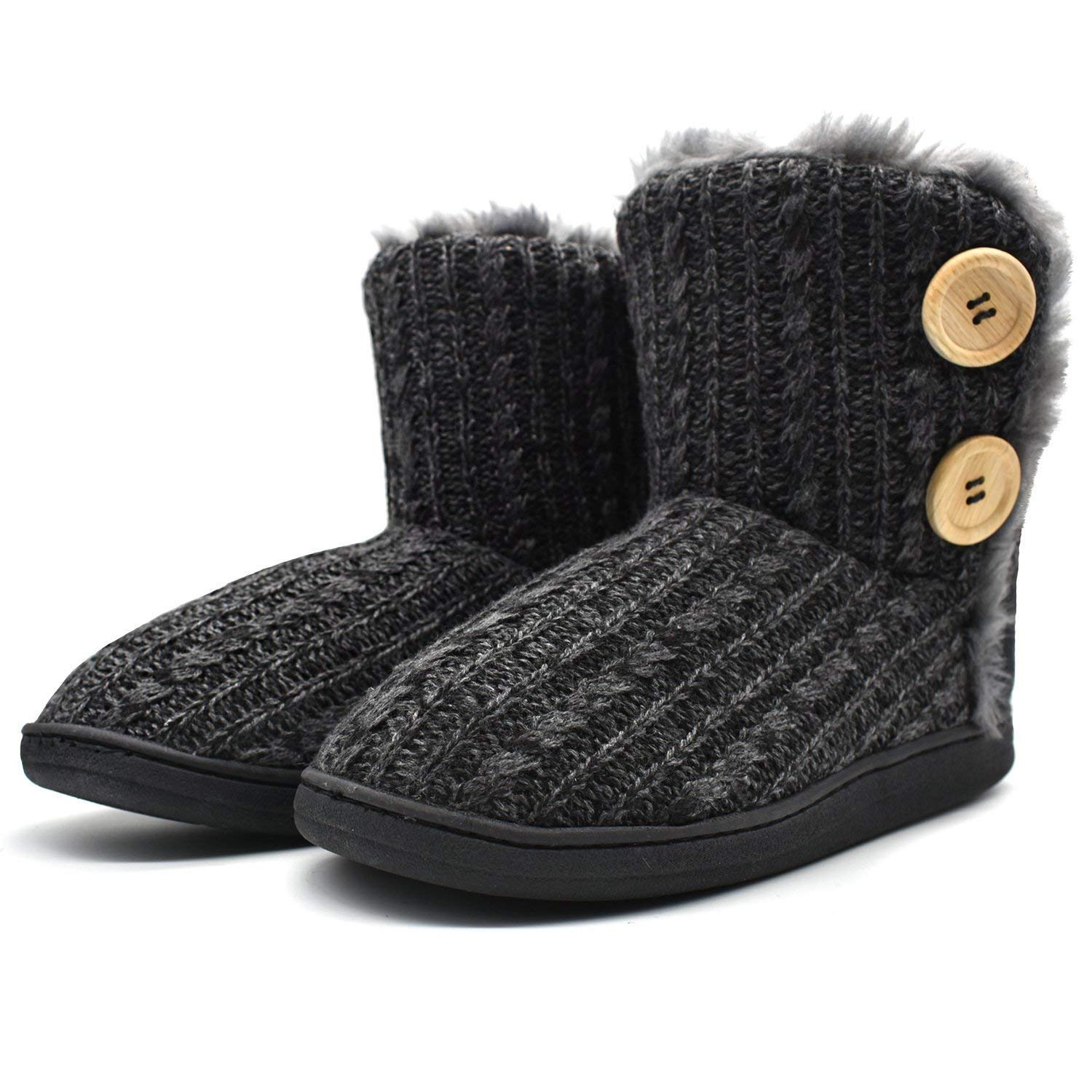 KuaiLu Women's Winter Warm Plush Fur House Slippers
