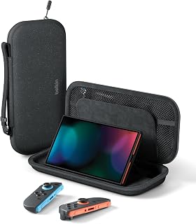 Belkin Gaming Nintendo Switch 2 Case Travel Bag with AirTag Holder & Game Card Storage Pocket - Portable Lightweight Carrying Case with Hard Shell & Soft Interior, Gaming Travel Essentials