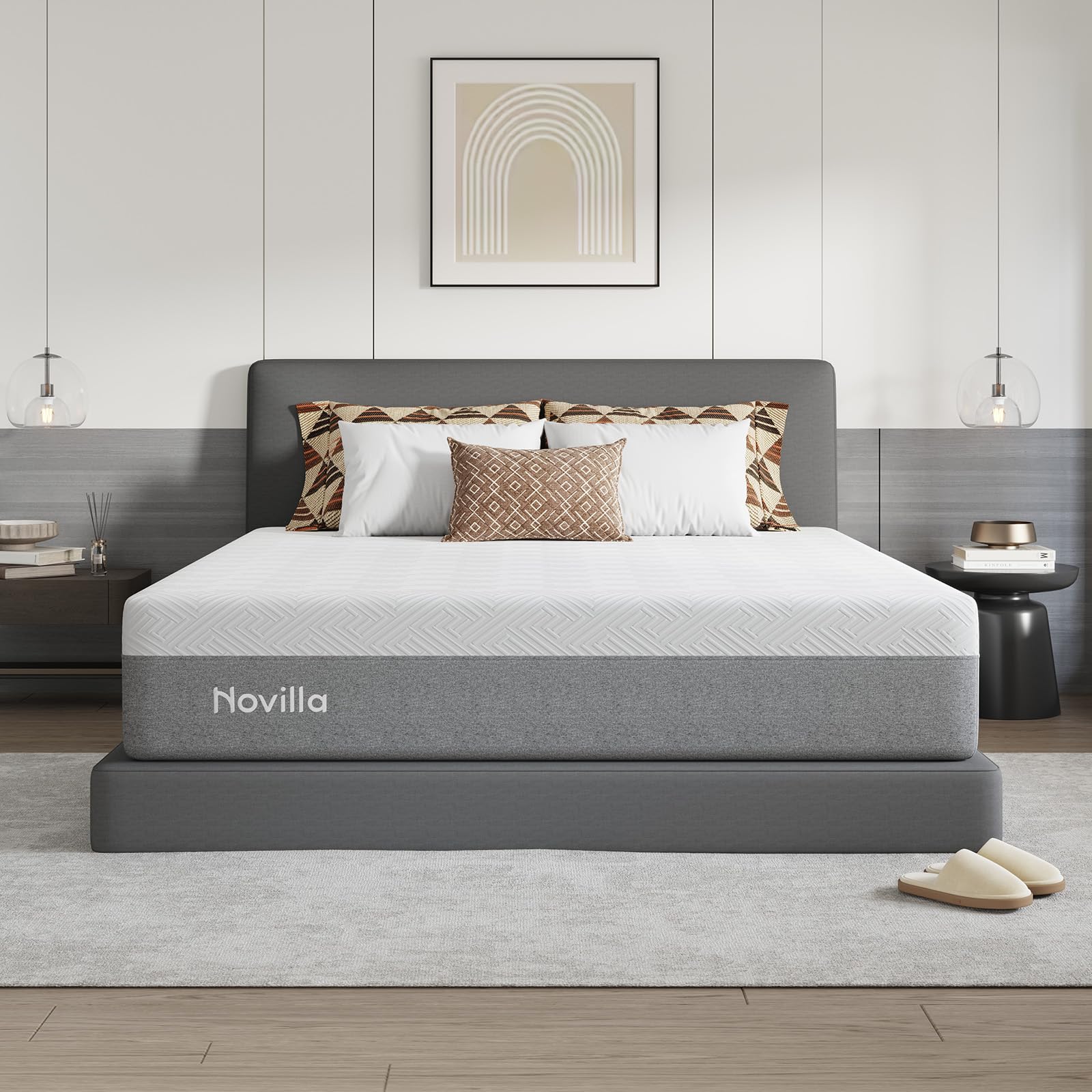 Novilla Bliss Mattress King Size, 14 Inch Gel King Memory Foam Mattress | Coolin