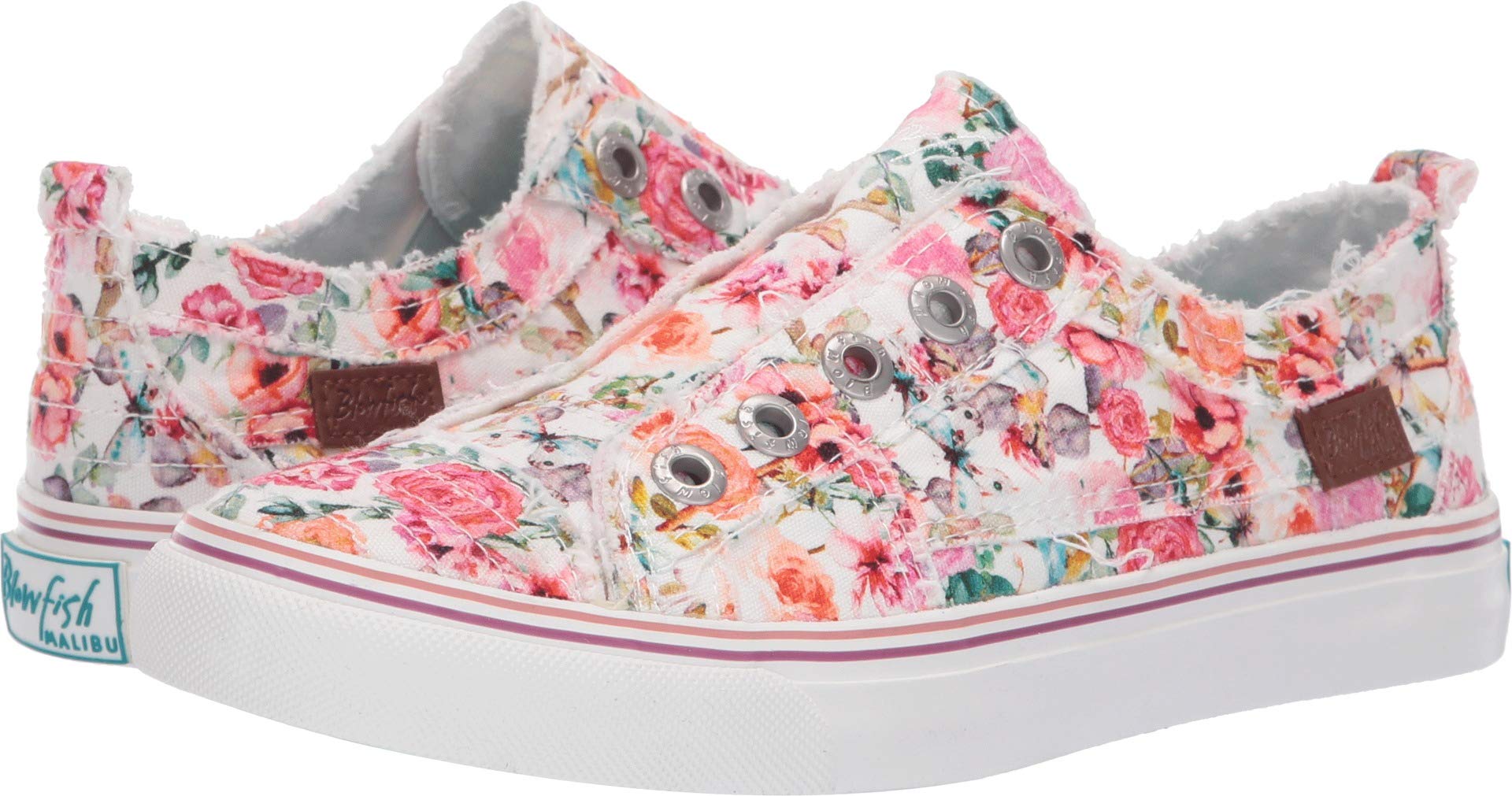 Blowfish Malibu womens Play Sneaker, Off White Flowerfest Print, 8 US