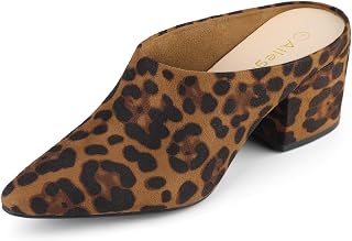 Allegra K Women's Slipper Pointed Upper Chunky Heel