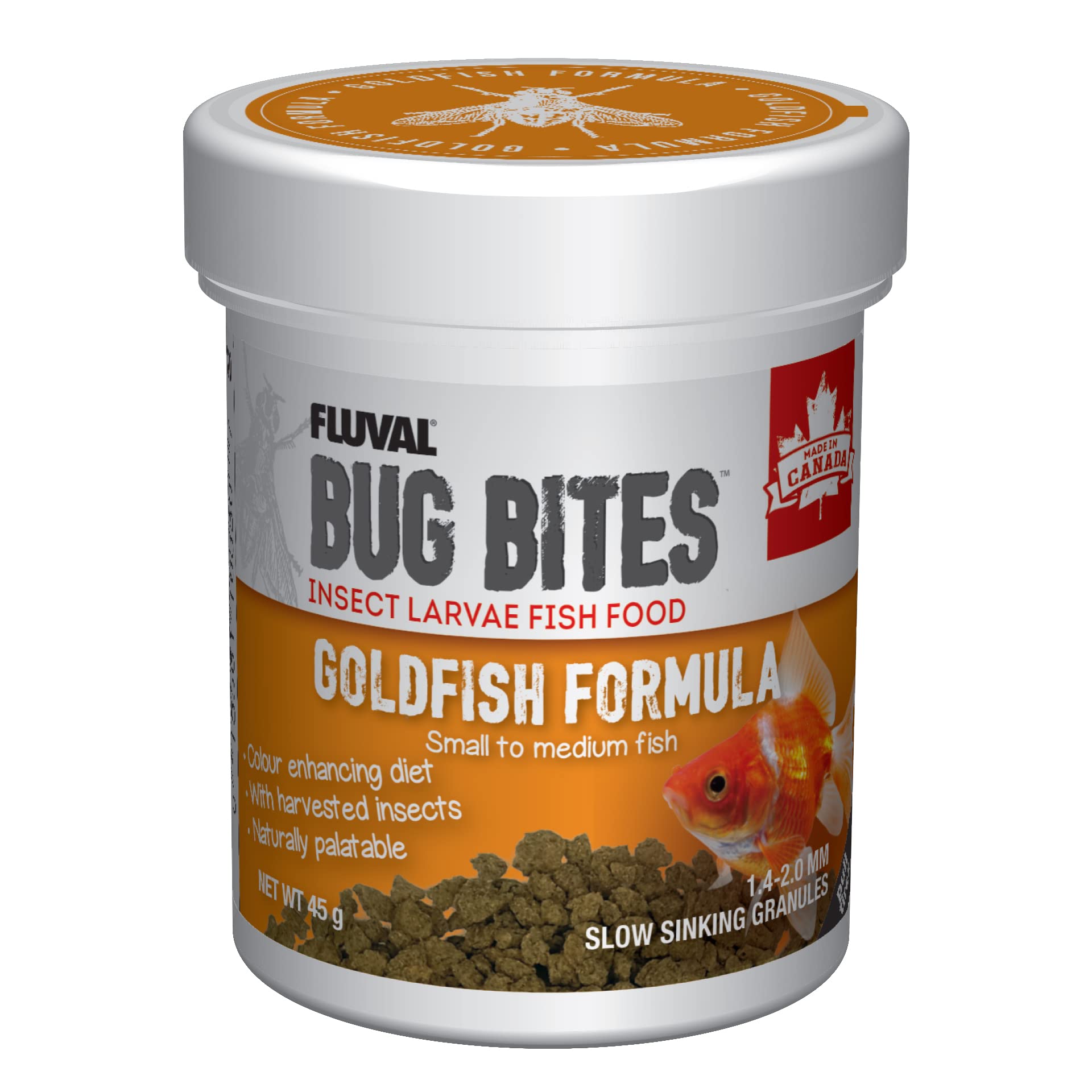 Fluval Bug Bites Goldfish Formula, Small-Medium Fish, 1.4-2.0 mm Granules