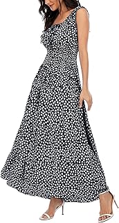 OSTOO Women's Summer 2025 Short Sleeve Boho Floral Print Multi-Layer Long Dress Flowy Casual