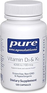 Pure Encapsulations Vitamin D3 & K2, 120 Capsules | Bone and Vascular Health Support*, Immune Function Support*, Gluten-Free, Non-GMO, with Vitamin D3 and K2