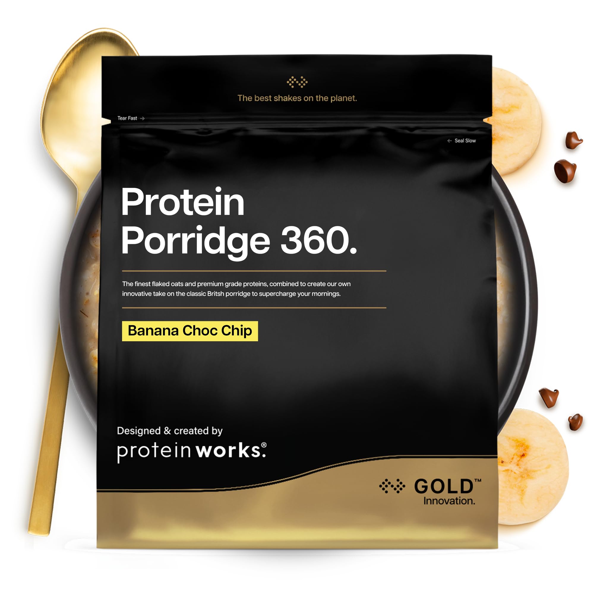 Protein Works | Protein Porridge 360 - Gold, Banana Choc Chip, 2kg | High Protei