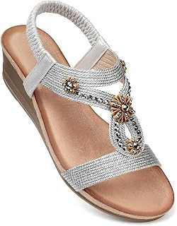 SHIBEVER Sandali da donna con zeppa: comodi sandali estivi con tacco basso