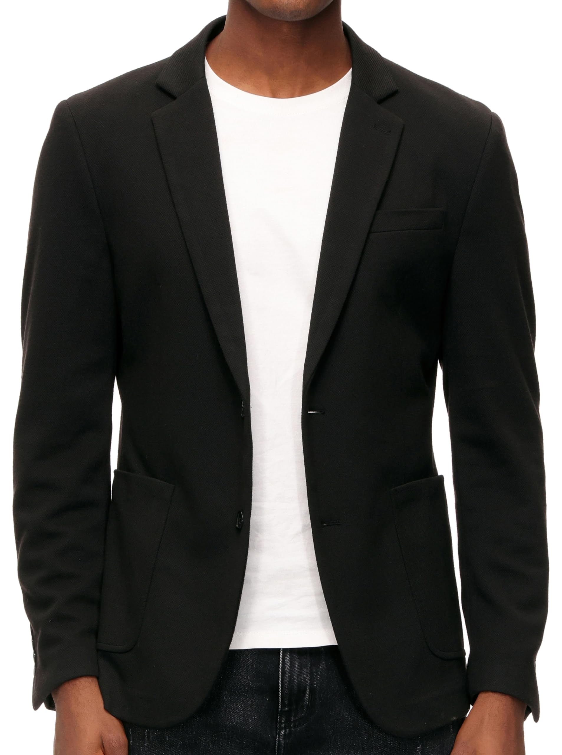 PJ PAUL JONES Men's Casual Knit Blazer 2 Button Suit Jacket Lightweight Unlined