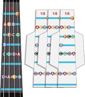 Enjoyard 3 Pcs Transparent PVC Violin Fingerboard Stickers - 5 Size Variants (1/8, 1/4, 1/2, 3/4, 4/4) | Fingering Guide for Beginners & Students | No-Residue Violin Note Position Markers (1/8)