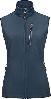 33,000ft Women's Outdoor Jacket, Soft Shell Sleeveless Jacket, Lightweight, Windproof, Waterproof, Breathable, Running Vest, Casual Sports Vest