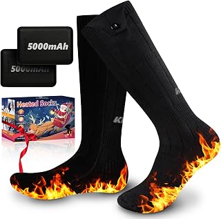 Heated Socks for Men & Women with 5000mAh Battery*2 Rechargeable Electric Heated Socks Up to 12 Hours Washable Warm Socks for Outdoors Work Skiing Hunting Riding Cycling Hiking Camping