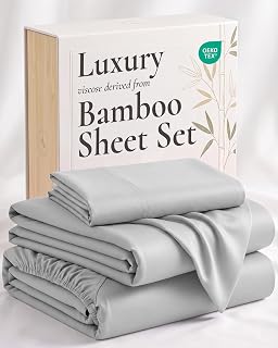 Hotel Sheets Direct 3 Piece Bed Sheet Set Twin Size, 100% Viscose Derived from Bamboo Sheets Set with 1 Pillowcase, Cooling & Breathable Luxury Bedding, Moisture-Wicking & Silky Soft Texture, Gray