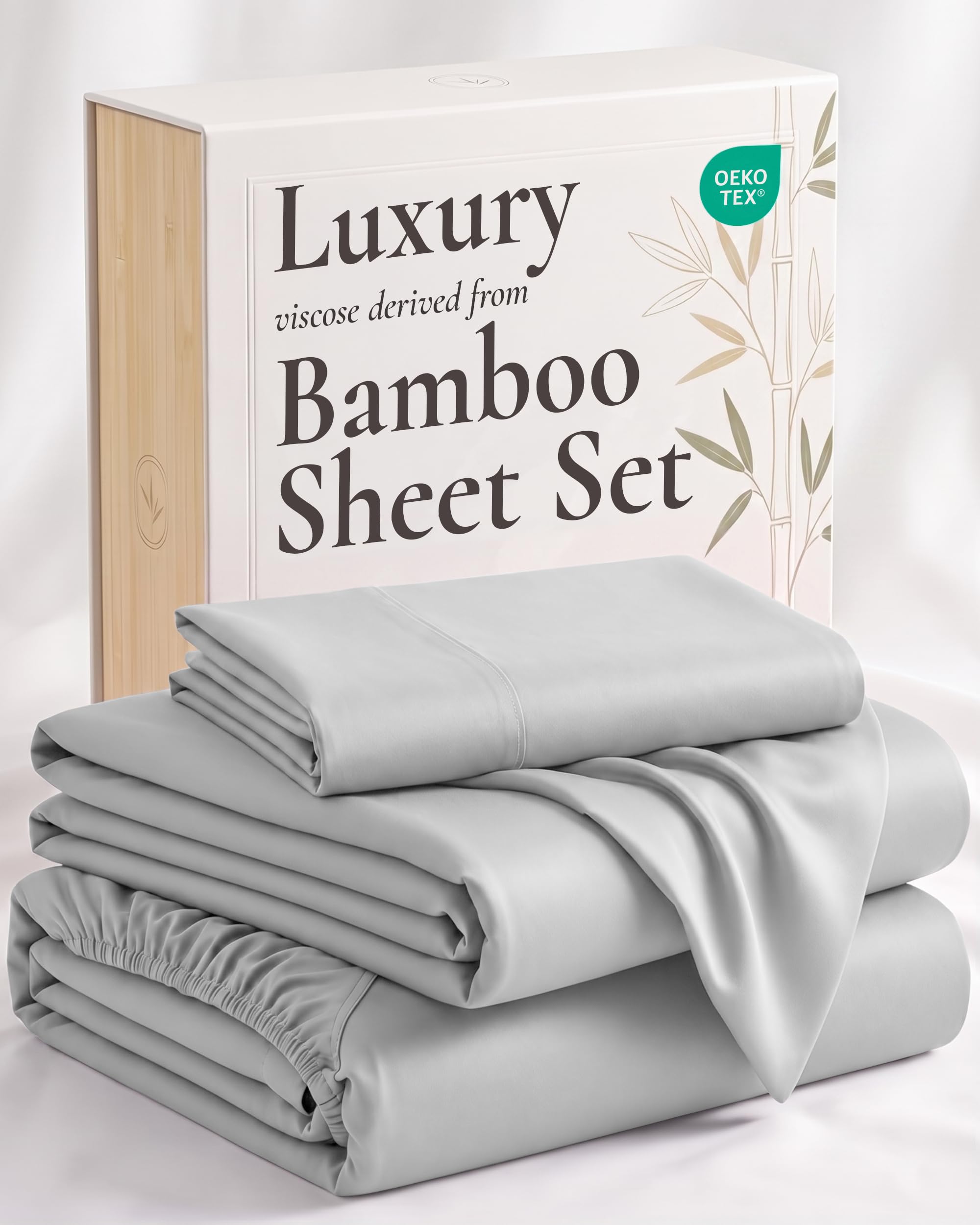 Hotel Sheets Direct 3 Piece Bed Sheet Set Twin Size, 100% Viscose Derived from B