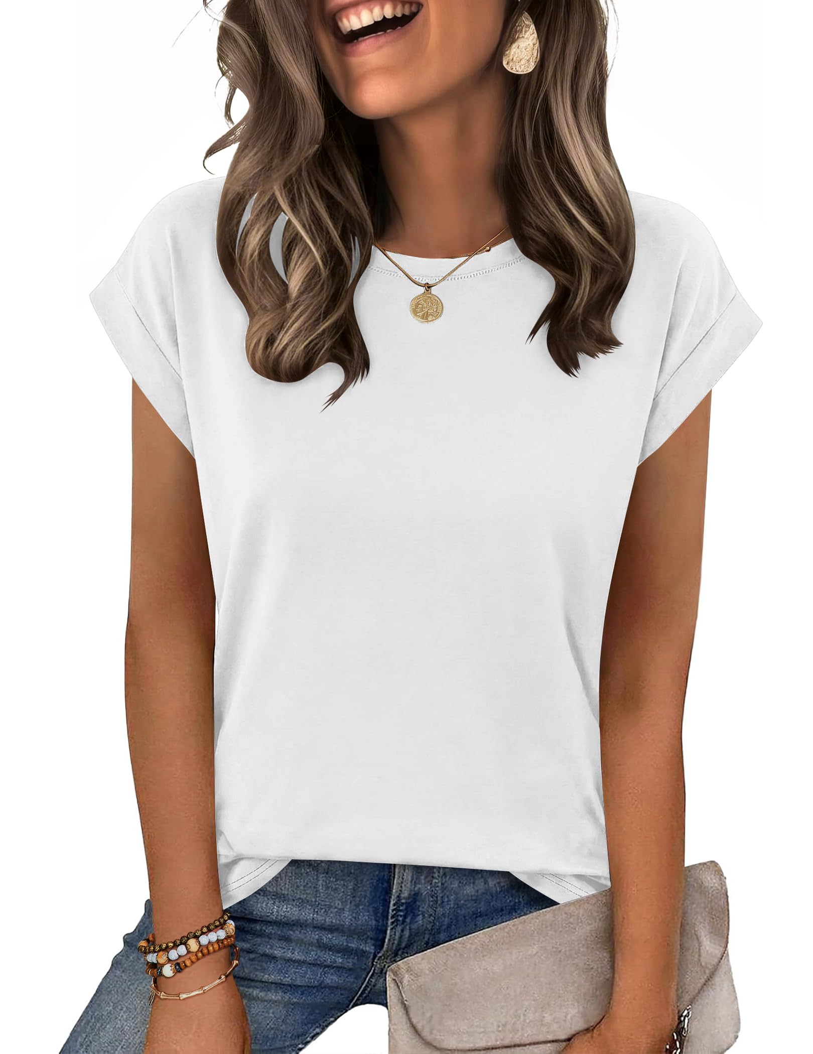 Zeagoo Womens Tops Summer Casual Cap Sleeve Tshirts Shirts Business Blouses | Dr