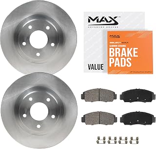 Max Advanced Brakes Front Brake Kit For Toyota Corolla | Fits 2003-2008 Toyota Corolla, Daily Driving OE Replacement Brake Rotors and Carbon Ceramic Brake Pads