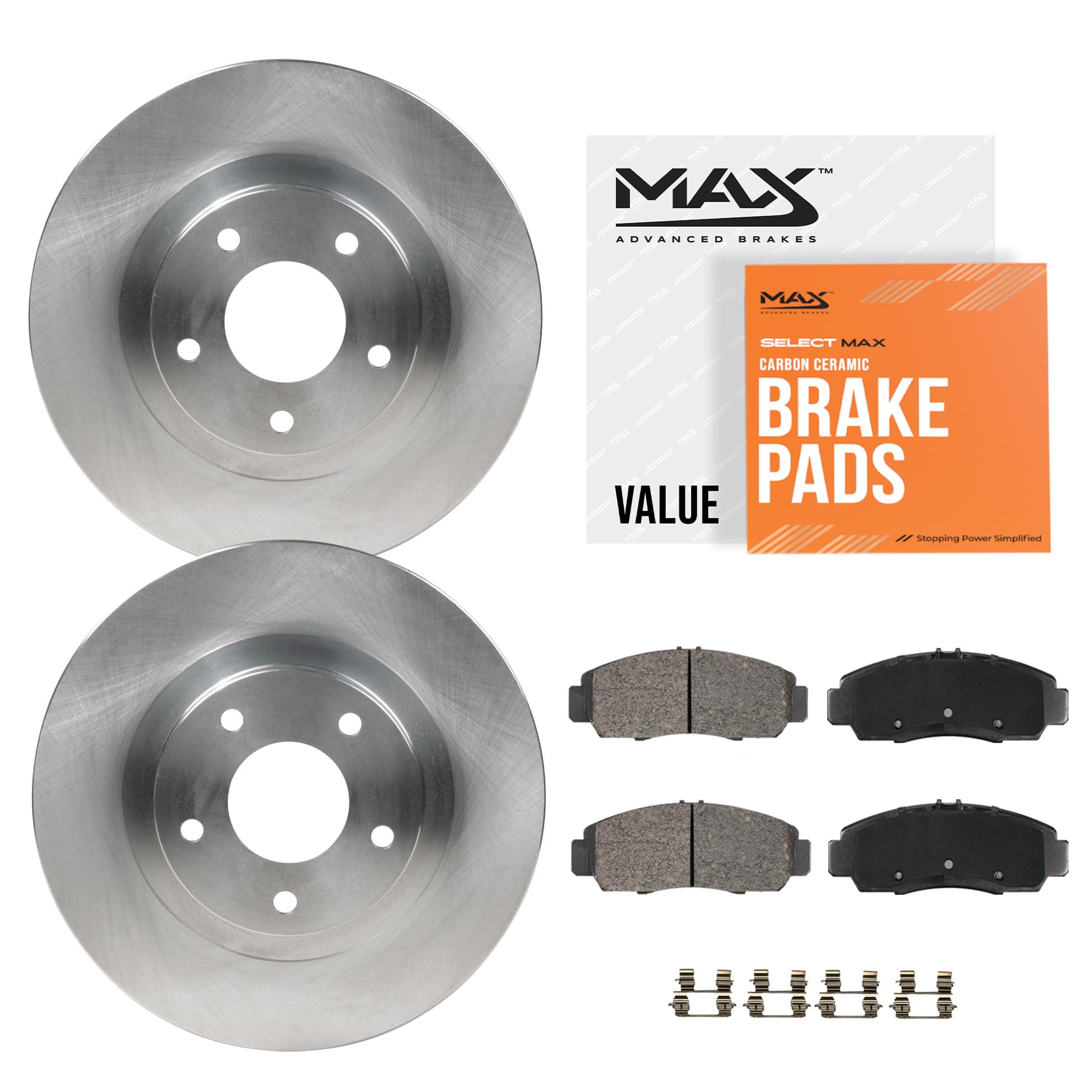 Max Advanced Brakes Front Brake Kit For Toyota Corolla | Fits 2003-2008 Toyota C