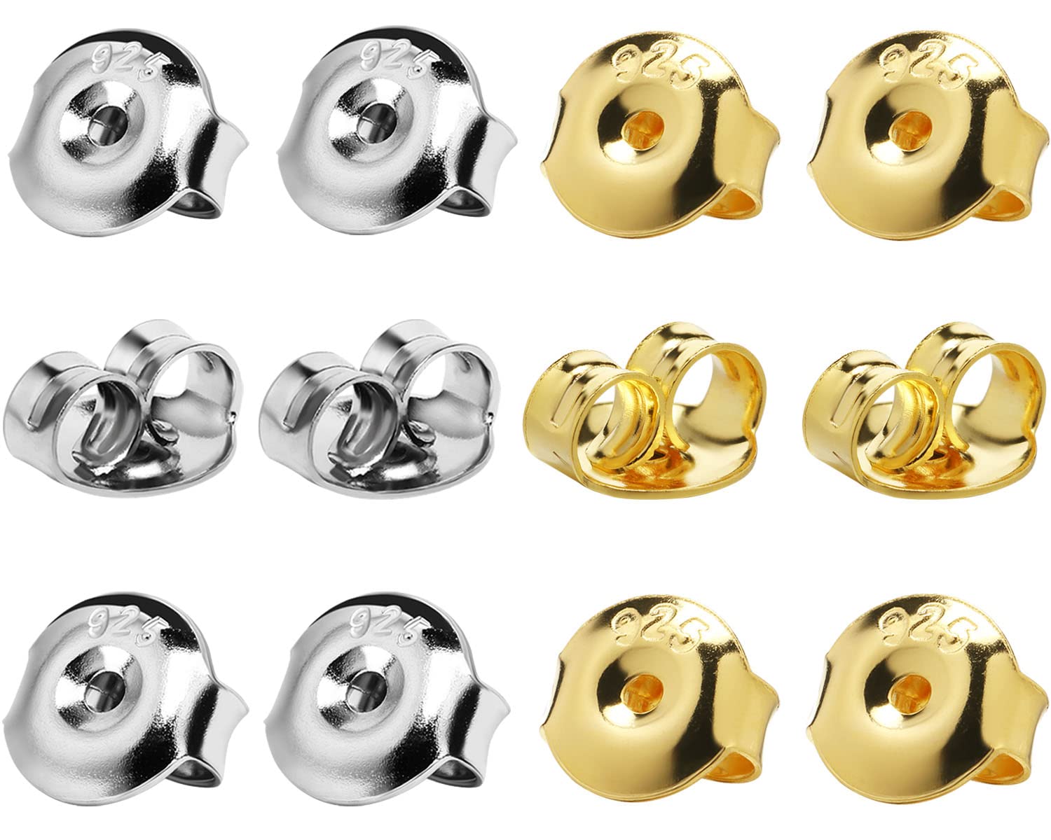 DELECOE 14K Gold Plated Earring Backs Replacements, 925 Sterling Silver Hypoalle