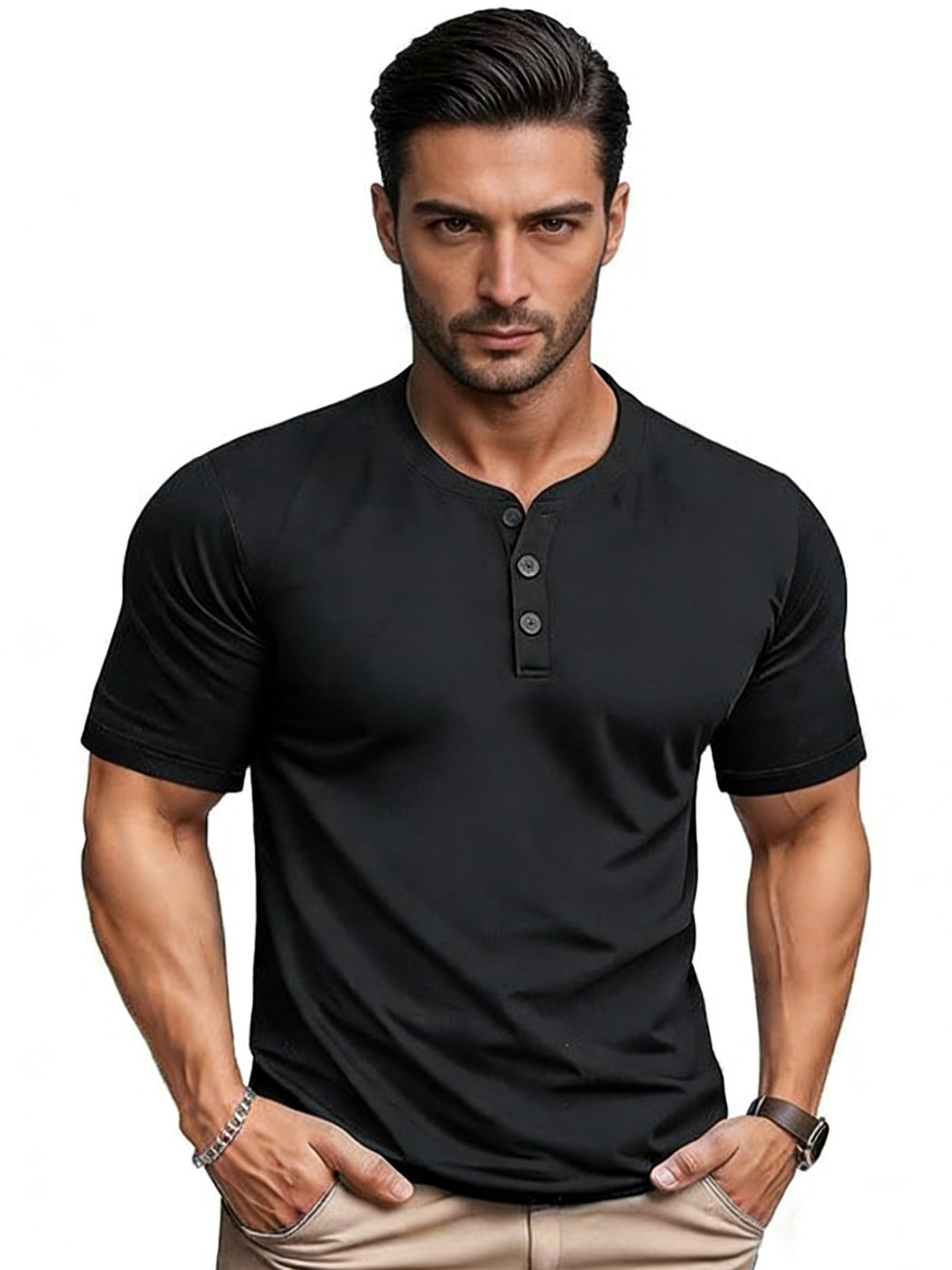 Mens Crew Neck Muscle Lightweight Workout Cotton Summer Gym Athletic Short Sleev