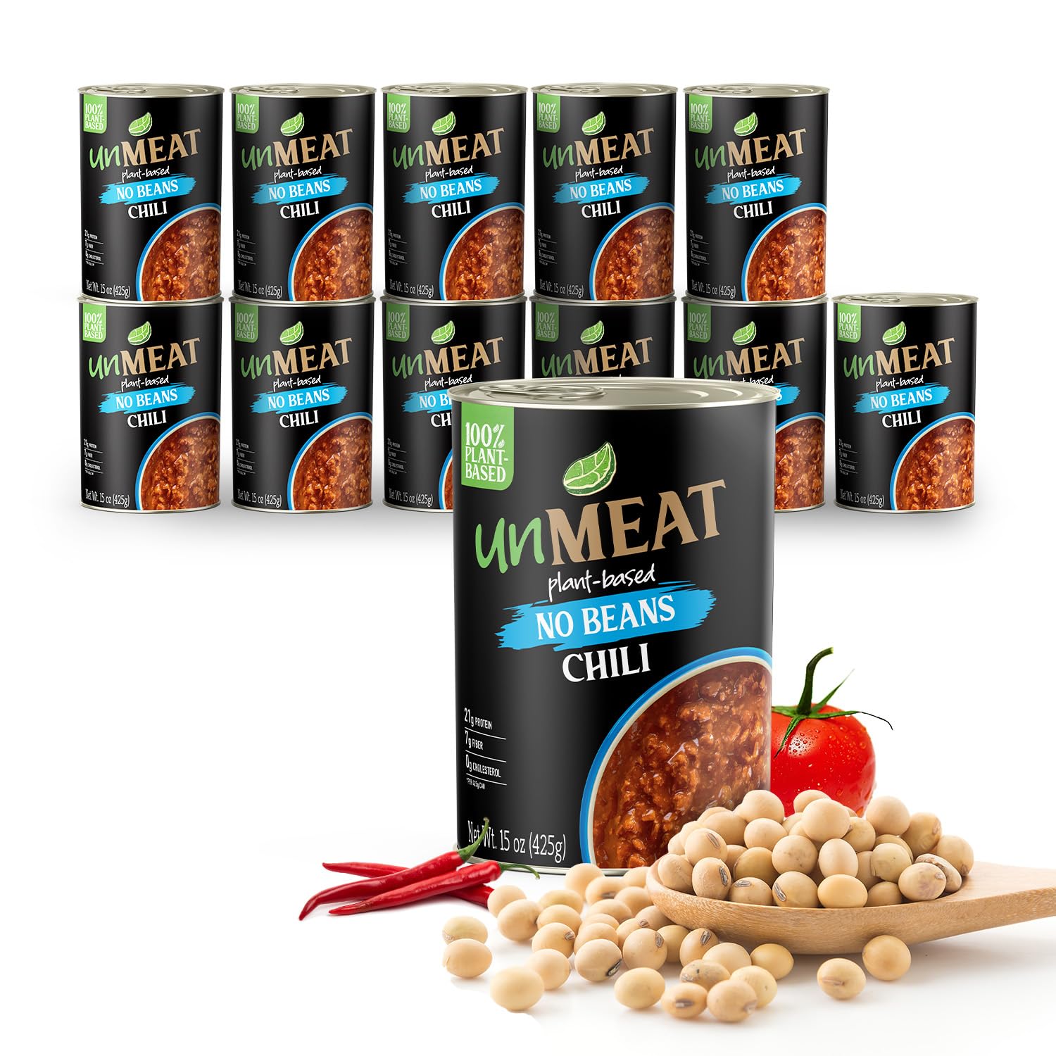 unMEAT Plant-Based Chili No Beans, Vegan, 15 oz, 12 Pack | Easy to prepare plant