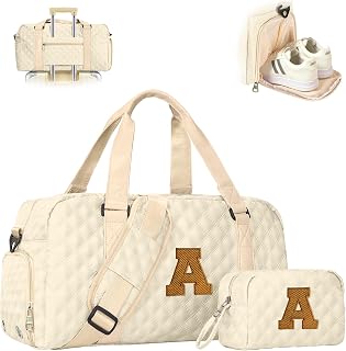 Teen Girl Gifts Trendy Stuff Duffle Bag, Initial Travel Weekender Dance Bag | Girl Gifts, Kids Overnight Bag, Birthday Gifts for Daughter Sister Friends Tween 8 9 10 11 12 13 14 15 16 17 18 Year Old Girl