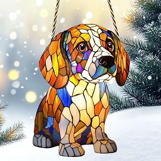 Dog Hanging Ornament Hand Painted Puppy Decor Cute Designs Home Christmas Tree Car Sitting Posture