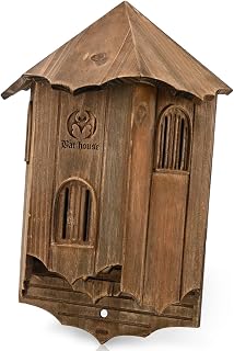 VIREESR Bat House for Outdoors, Castle 3-Chamber Bat Box, 100-Capacity | Cedar Wooden Bat House for Backyard, Bat Boxes for Outside for Tree, Attract Bats, Weather-Resistant, Easy to Hang, Brown