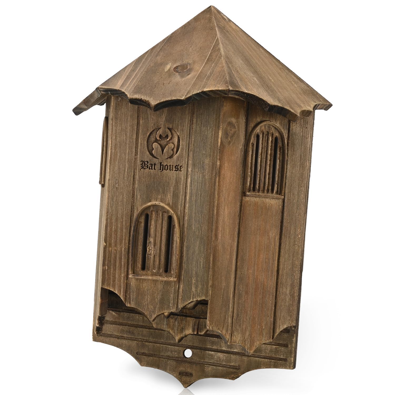 VIREESR Bat House for Outdoors, Castle 3-Chamber Bat Box, 100-Capacity | Cedar W