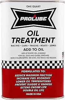 Prolube Oil Treatment - Engine Oil Additive for Gas & Diesel Engines - Reduces Wear, Noise, Vibration - Boosts Fuel Economy & Horsepower - Works on Transmissions & Differentials (1QT)