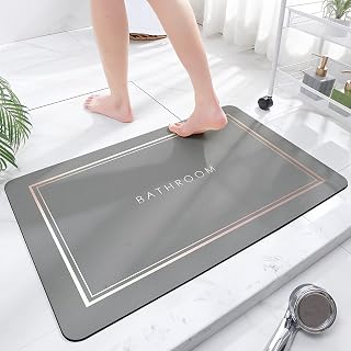 Super Absorbent Floor Mat Quick Dry Absorbent Home Floor Mat Non Slip Rubber Bottom Easy Clean Simple Bathroom Door Mat Bathroom Shower Mat