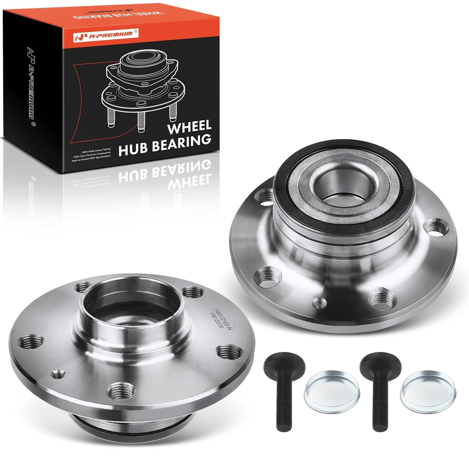 A-Premium 2 x Rear Wheel Bearing and Hub Assembly, High Carbon Steel | Compatibl