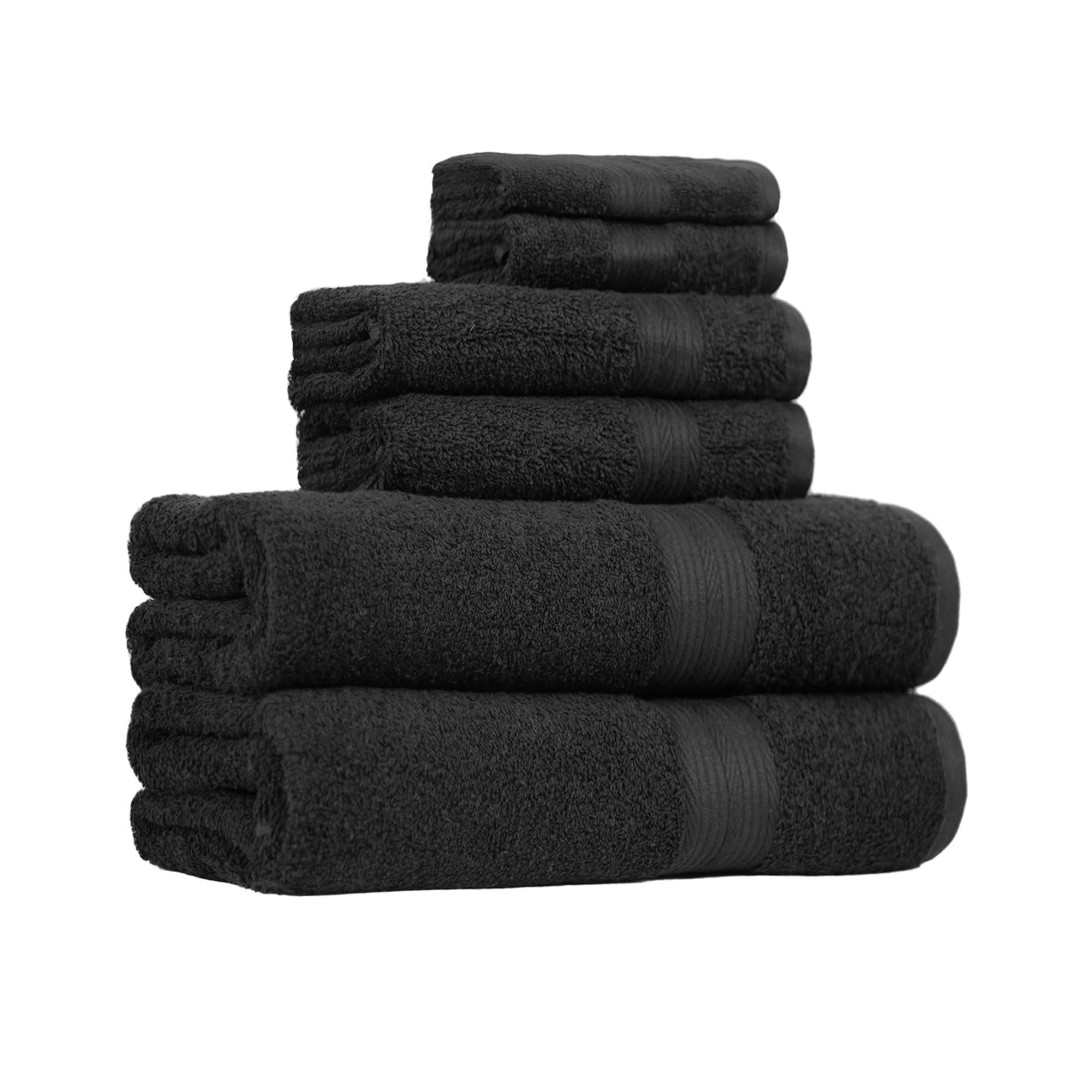 Amazon Basics 6-Piece Highly Absorbent Fade-Resistant Towel Set, 100% Cotton Tow