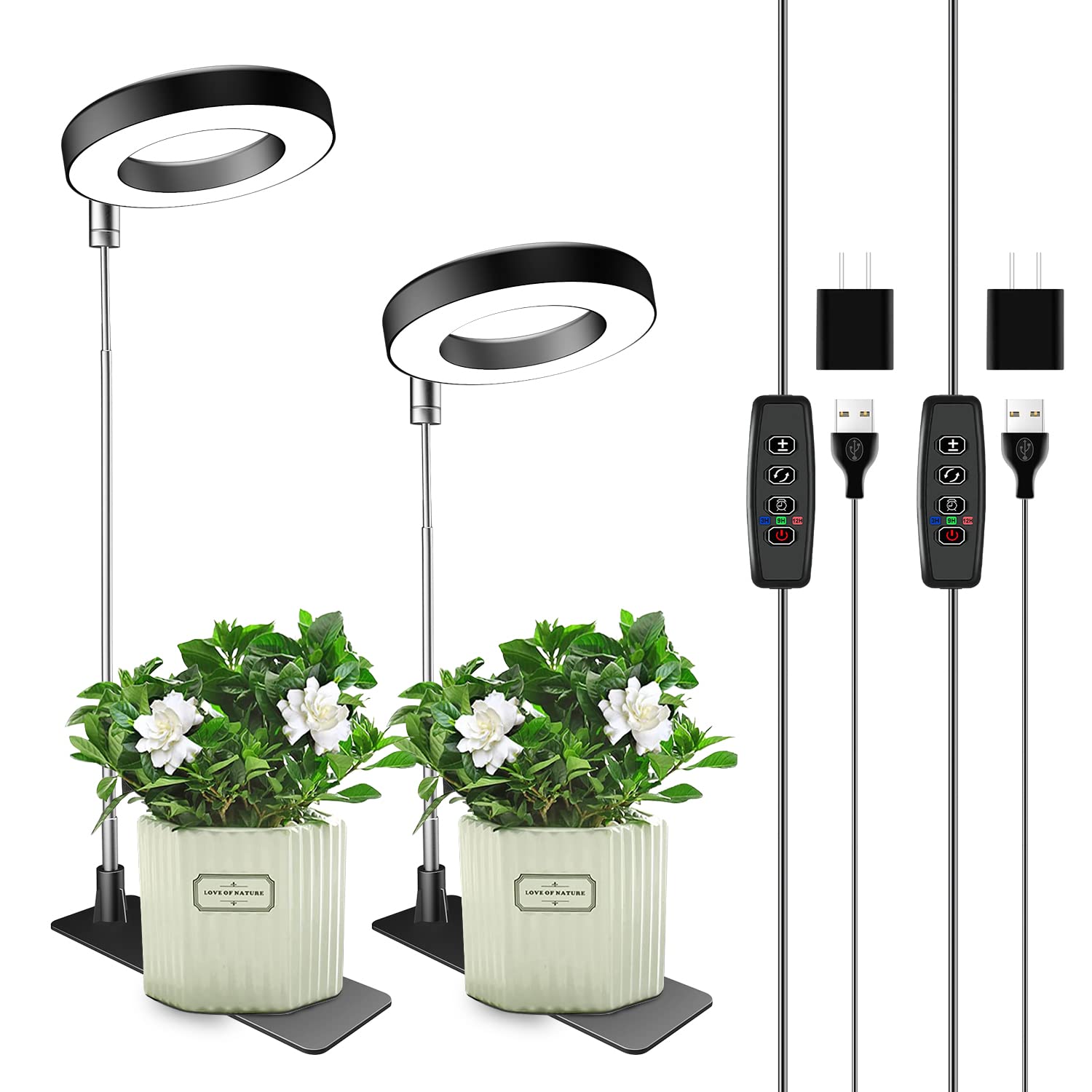 Aokrean Grow Lights for Indoor Plants, Full Spectrum Plant Light with Base | 48 