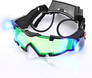 Allomn Night Vision Goggles Kids, Spy Glasses with Flip Function, Adjustable Children's LED Night Vision Glasses, Night Vision Goggles for Spies, Night Treasure Hunt Games, Cool Gifts for Kids