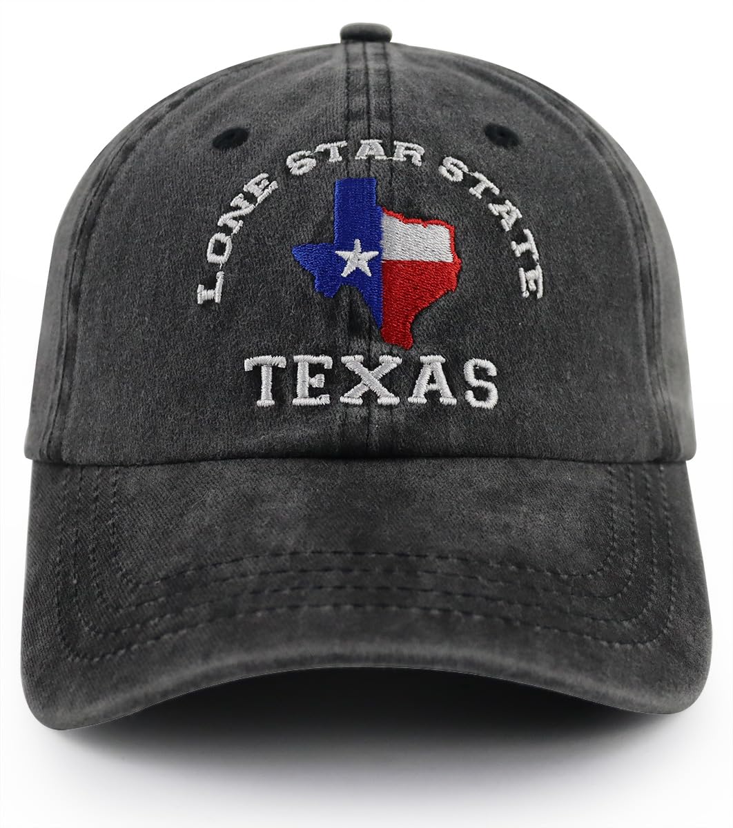 Texas Flag Hats for Men Women,Funny Adjustable Cotton Embroidered Lone Star Stat