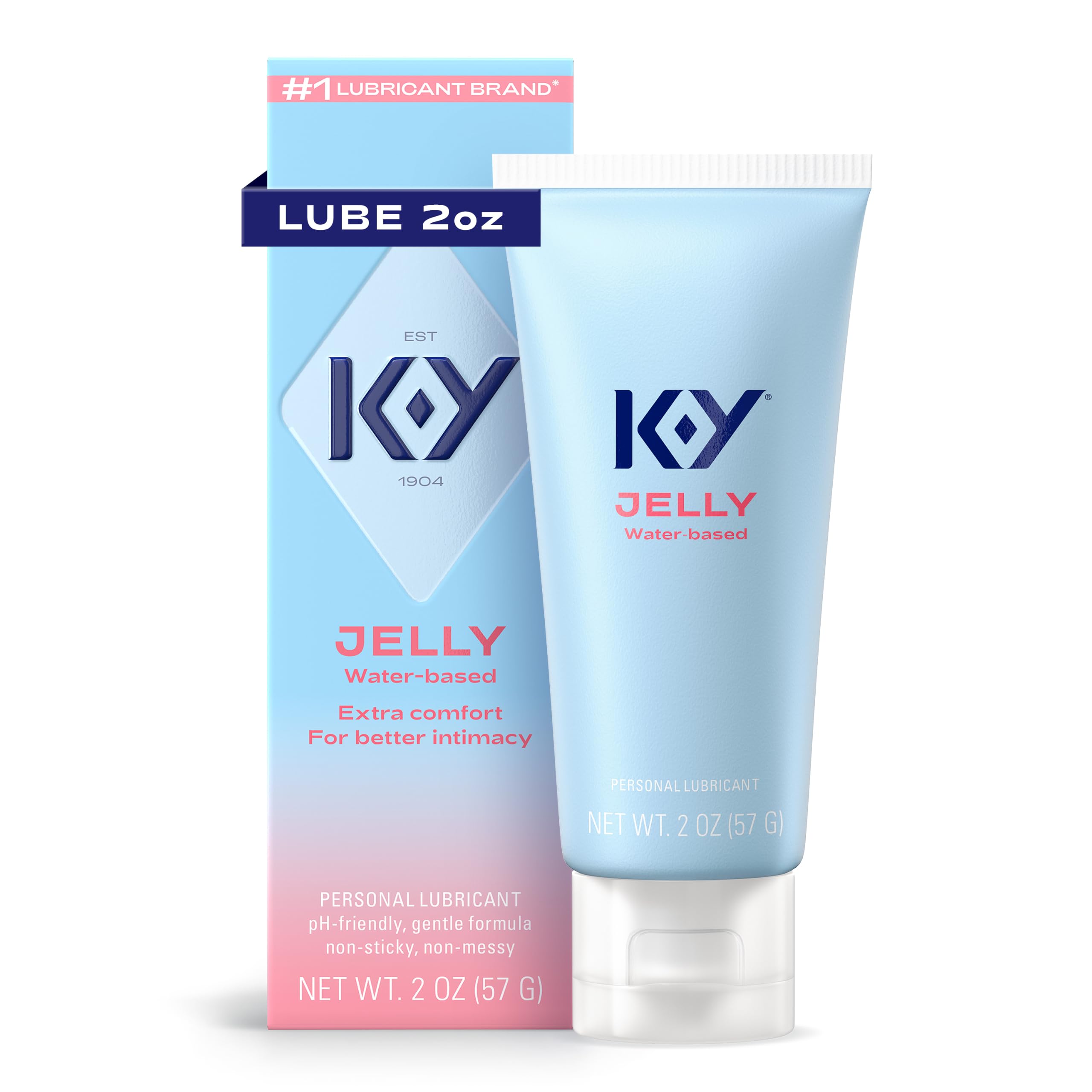 K-Y Jelly Personal Lubricant, Water Based Lube for Sex, 2 FL OZ | No Hormones, P