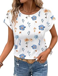 Bliwov レディース Tシャツ キャップ スリーブ トップス クルーネック カジュアル ベーシック サマーTシャツ