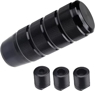 ecocstm Car Shifter Knob, Aluminum Gear Shift Style Knobs, Car Accessories | 3.74" Shift Knob with 3 Threaded Adapters M8 M10 M12 x 1.25 Fit Universal Manual Transmission, Automotive, Trucks (Black)