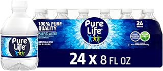 Pure Life Purified Bottled Water - 24 Pack, Mini 8 Fl Oz Bottles | Still Drinking Water Enhanced with Minerals for a Crisp Taste