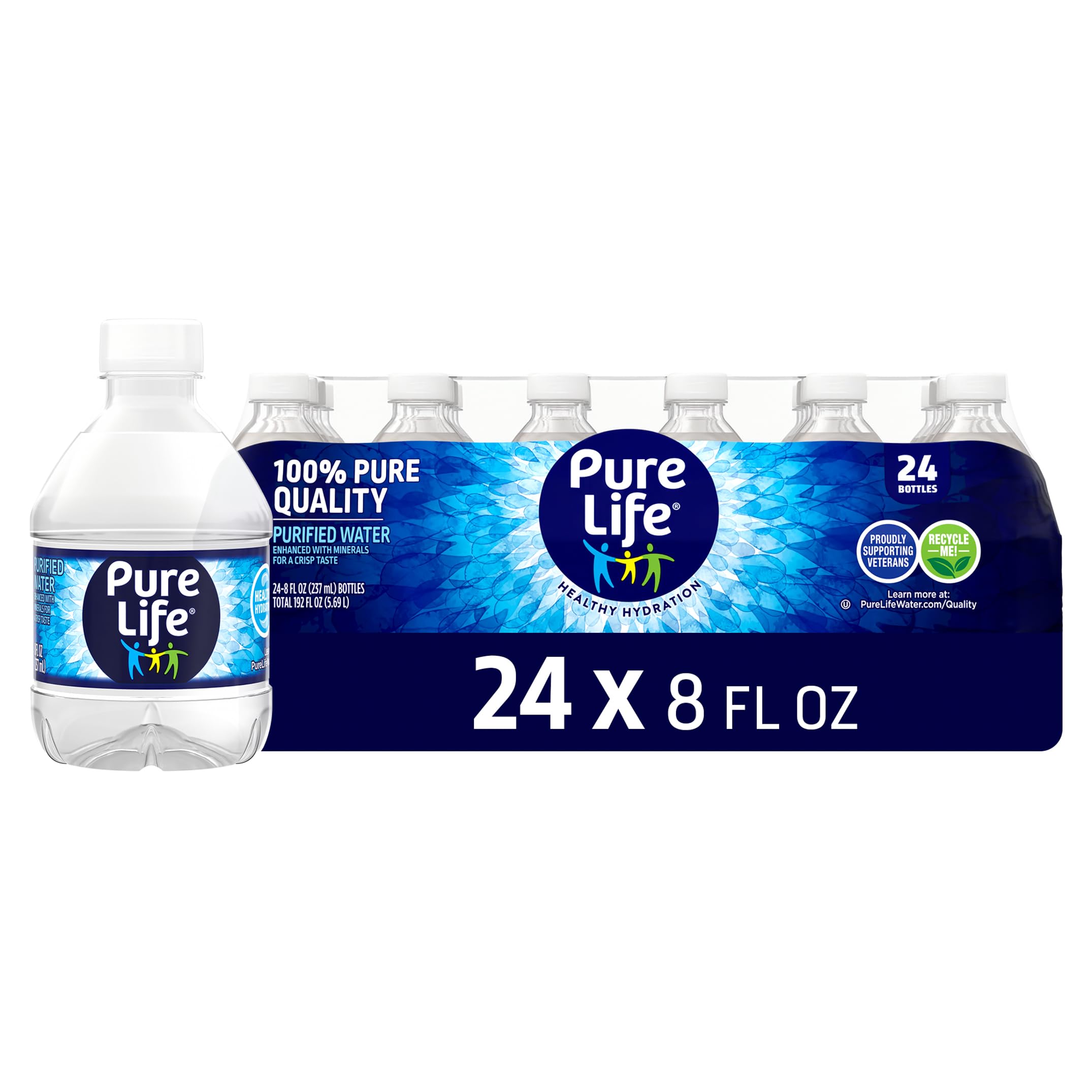 Pure Life Purified Bottled Water - 24 Pack, Mini 8 Fl Oz Bottles | Still Drinkin