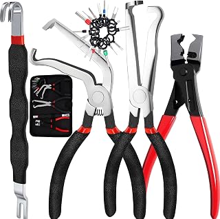 SBGGRL 5 Pcs Electrical Disconnect Pliers and Cars Terminal Pin Removal Tool Kit, 37960/37980/13120/ Collar Hose Clamp Pliers Set for Automotive Electric Wire Plug Separatorl