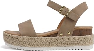 Soda Clip ~ Women's Open Toe Ankle Strap Platform Espadrille Sandal