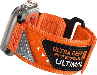 ULTIMAL Compatible with Apple Watch Straps 49mm 46mm 45mm 44mm, Soft Nylon Hollow Out Breathable Band for iWatch Ultra 3/2/1 Series 11 10 9 8 7 6 5 4 SE SE2 SE3 (XL, Orange)