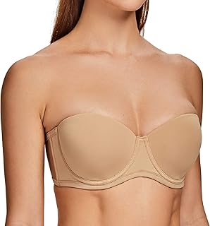 MELENECA - Women's Silicone Push Up Plus Size Strapless Bra