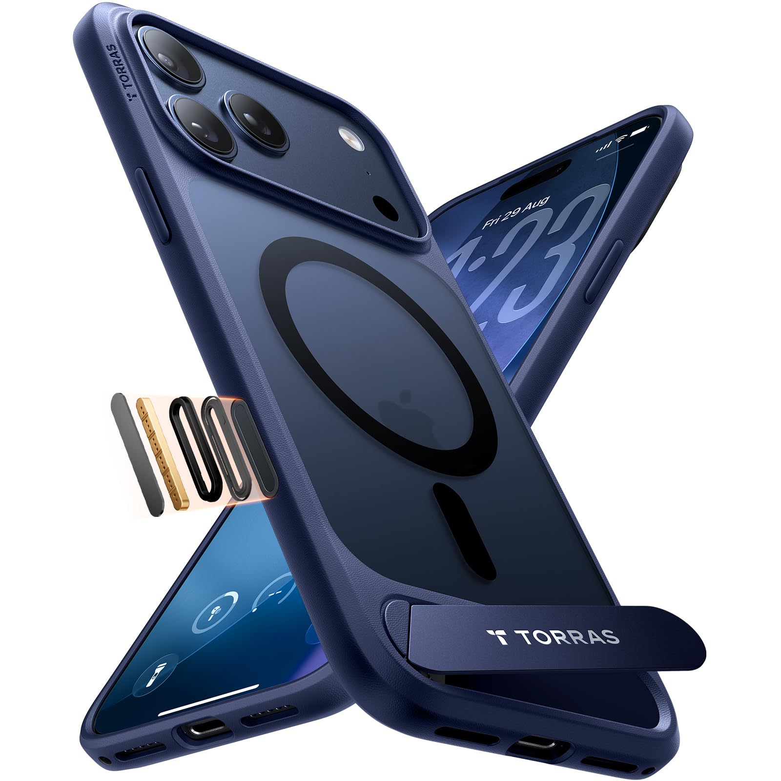 TORRAS Ostand L1 for iPhone 17 Pro Max Case - Integrated Stand - Blue