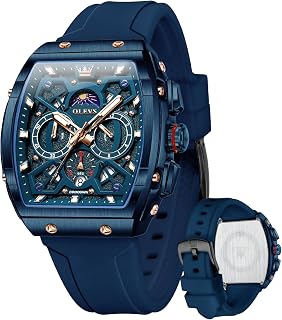 OLEVS Mens Quartz Analog Watch Stainless Steel Waterproof Luminous Date Two Tone Casual Wrist Watch