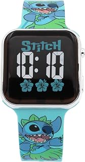 Disney Lilo & Stitch LED Digital Watch for Kids, Touch-Activated Display, Adjustable Strap, Colorful Character Design, Officially Licensed - LAS4144AC